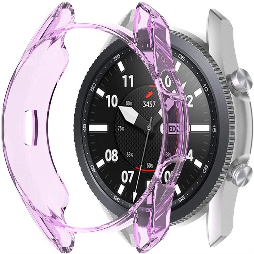 Tpu Case For Samsung Galaxy Watch 3 45mm 41mm Samrtwatch Soft Plated Bumper 41 45 Mm Smart Watch Protector Cover Accessories Transparent Purple Walmart Com