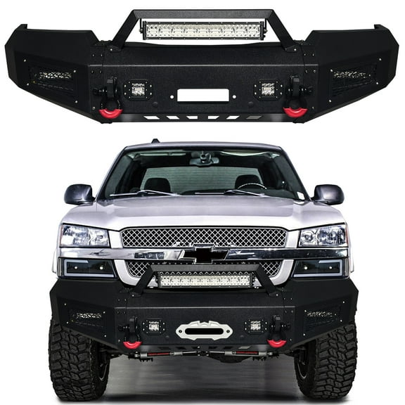 Vijay For 2003-2004-2005-2006 Chevrolet Silverado 1500 Steel Front Bumper with LED Lights & D-Rings