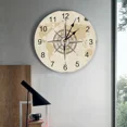 thumbnail image 3 of Compass Nautical Map Scale Letters Sailboat Large Wall Clock Dinning Restaurant Cafe Decor Round Wall Clocks Home Decoration（14 Inch）, 3 of 6