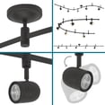 thumbnail image 3 of Catalina Lighting Flex Track 5-Light Dimmable LED Track Light with 8' Adjustable Track Rail Modern Light Fixture for Kitchen, Living Room, Bedroom, or Office, 3000K, Bronze, 3 of 10