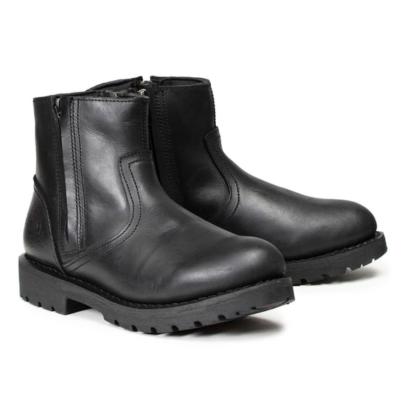 Milwaukee Motorcycle Clothing Co. Men's Kickstart Black Leather Motorcycle Boots, MBM9009 11.5