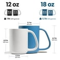thumbnail image 2 of CURVD 18 oz Coffee Mug, Matte Dark Blue, Dishwasher/Microwave Safe, 100% Chemical-Free Ceramic Cup, 2 of 8