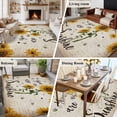 thumbnail image 5 of Area Rug for Living Room, Vintage Sunflowers Non-Slip Indoor Large Carpet for Bedroom/Dining Room, Spring Summer Retro Bees Yellow Floral Washable Low-Profile Rectangle Floor Runner Rugs - 6 x 9 Ft, 5 of 8