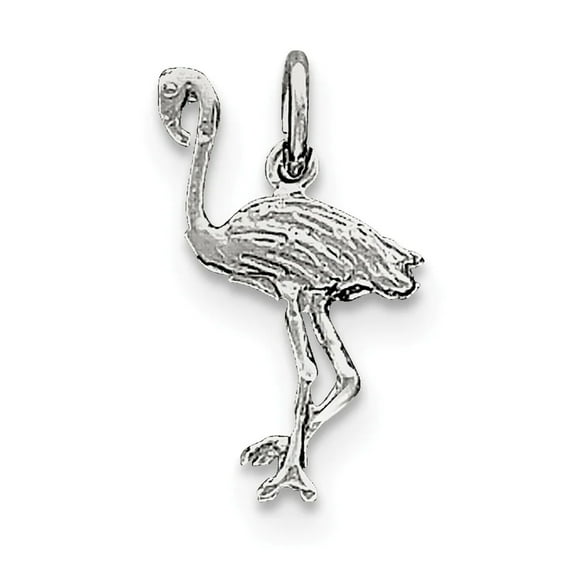 925 Sterling Silver Solid Polished Flamingo Charm 22x13mm Wide Pendant Necklace for Women