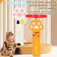 thumbnail image 3 of Cat Fetch Toy with Flying Disc Launcher – Rechargeable Flying Saucer Toy for Indoor Cats, Includes 6 Lightweight Discs (White,1Set, B), 3 of 8