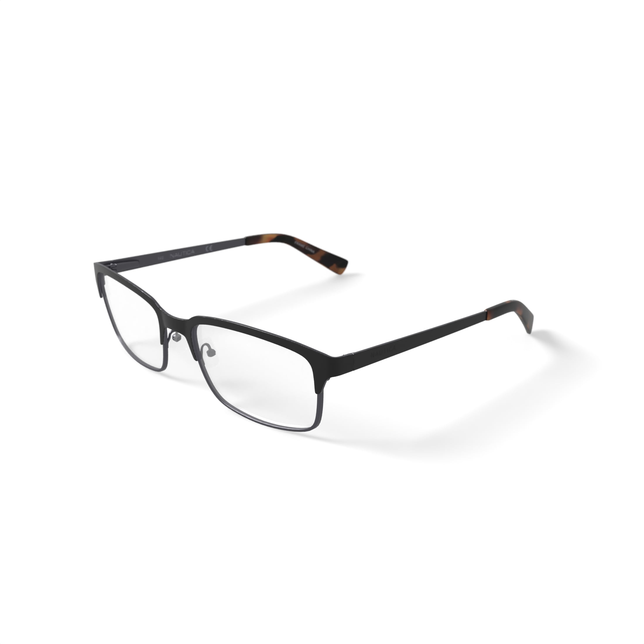 Nautica Men's N9104 Prescription Eyeglasses with Case, Matte Black
