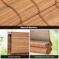 thumbnail image 4 of LazBlinds Cordless Blackout Bamboo Roman Shades, Room Darkening Blinds for Interior Windows, Thermal Insulated Roll Up Bamboo Blinds for Home & Patio, 24" W x 64" H, Papara Carbon, 4 of 7