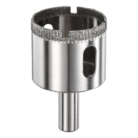 1-Pack Diamond Hole Saw Drill Bit, 1.34 Inch / 34mm Glass Drill Bit for Ceramic/Marble [Silver Tone]