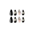 thumbnail image 3 of 24pcs/box Fake French y2k Nails Press On Long Stiletto Almond Shape Wearable False Nails With Stars Designs Full Cover Nail Tips, 3 of 5