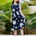 thumbnail image 2 of QTOCIO Toddler Girls Dresses, Baby Girl Summer Clothes, Children's Beach Dress Soft and Fashionable Printed Long Dress Sleeveless Dress, Navy B, 13 Years, 2 of 3