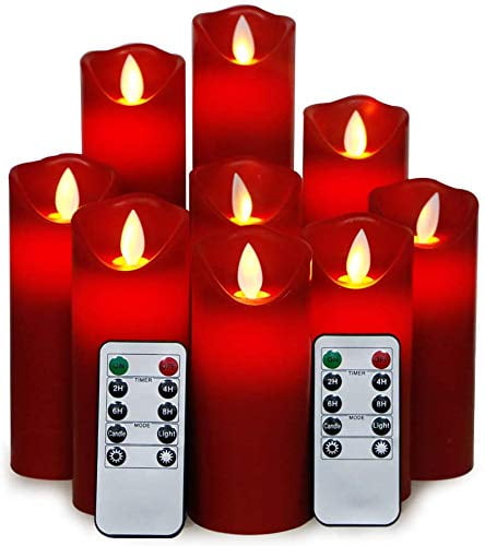 LampLust Silver Flameless Pillar Candles - Tall Slim Set, 2x6 and 2x8,  Distressed Textured Wax Finish, White LED Lights, 2 Inch Diameter,  Batteries & Remote Control Included - 4 Pack - Walmart.com
