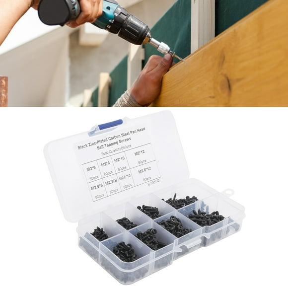 Pan Head Tapping Screws Set,, Tapping Screws, Small Size Easy To Carry and Store All Screws and Nuts Are Packed  for DIY