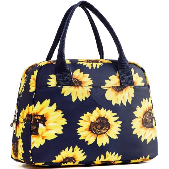 Sunflower Lunch Bag for Women, Reusable Insulated Cooler Cute Lunch Tote Box for Office Work