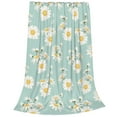 thumbnail image 2 of Honeii Floral Daisy Print Fleece Blanket - Throw Blanket for Bed, Sofa, Couch, Camping, and Travel , Microplush Ultra Soft Warm Blanket-50"x40", 2 of 7
