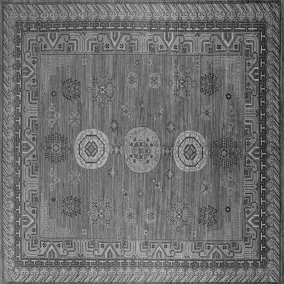 Ahgly Company Indoor Square Oriental Gray Industrial Area Rugs, 4' Square