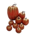 thumbnail image 1 of 9 calabazas artificiales, calabazas decorativas, calabazas de espuma de otoño, decoración de Halloween para decoración de comedor, chimenea de fiesta rojo dorado, 1 of 8