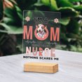 thumbnail image 2 of I'm a Bull Terrier Mom and a Registered Nurse Nothing Scares Me Acrylic Plaque Sign Ashwood Base Bully Dog Lovers Gifts Idea Home Desk Decor - 00002, 2 of 5