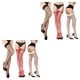 thumbnail image 4 of Qarigey 3 pares de medias de red para mujer, conjunto de estudiantes, suministros de disfraces de fondo de poliéster, calcetines largos 2piezas, 4 of 4