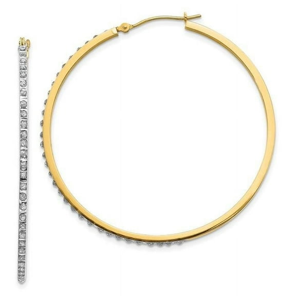 14k Large Round Hinged Hoop Earrings