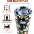 thumbnail image 2 of Flower Print Skinny Tumbler With Lid and Straw - 20 oz Insulated Stainless Steel rose Travel Cup - Double Wall Coffee Mug - Birthday Gifts for Mom, Sister, Friends, Women, 2 of 6