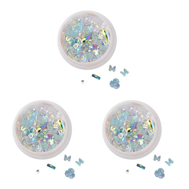 maskred 1/2/3/5 Art Crystal Flower Shining Rhinestone Pearl Sequin Rhinestone Manicure Decoration No.6 3PCS