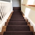 thumbnail image 5 of PURE ERA Bullnose Plush Carpet Stair Treads 14pcs With 1pcs Matching Landing Mat Self Adhesive Non-slip Deep Brown, 5 of 11