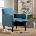 thumbnail image 2 of Noble House Caden Standard Button Tufted Fabric Recliner,Muted Blue, 2 of 13