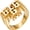 Gold, variant on Men's Stainless Steel Vintage Gothic Punk Lucky Number 666 Biker Ring Silver Black