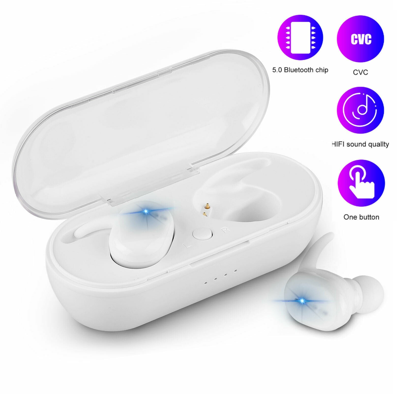 2020 Wireless Earbuds with Charging Case,inEar Headphones with Builtin Mic for iPhone Android