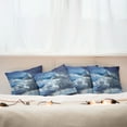 thumbnail image 3 of Ambesonne Landscape Throw Pillow Cover 4 Pack, Sunbeams from Clouds, 16", Grey Blue, 3 of 6