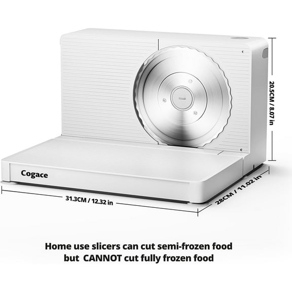 Foldable Meat Slicer, Electric Food Slicer with RSG 6.7" Stainless Steel Blade, Child Lock Protection, 0-20mm Adjustable Thickness, Food Slicer Machine for Meat Bread Cheese Fruits and Vegetables