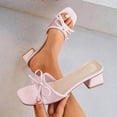 thumbnail image 2 of Pink Sandals High Heels For Women Casual Fishmouth Peep Toe Mesh Bowknot Strap Rubber Sole Shoes Breathable Large Size Options 1 Pair Shoe Box Included Size 40 Eu Weight 0.81 Lbs, 2 of 6