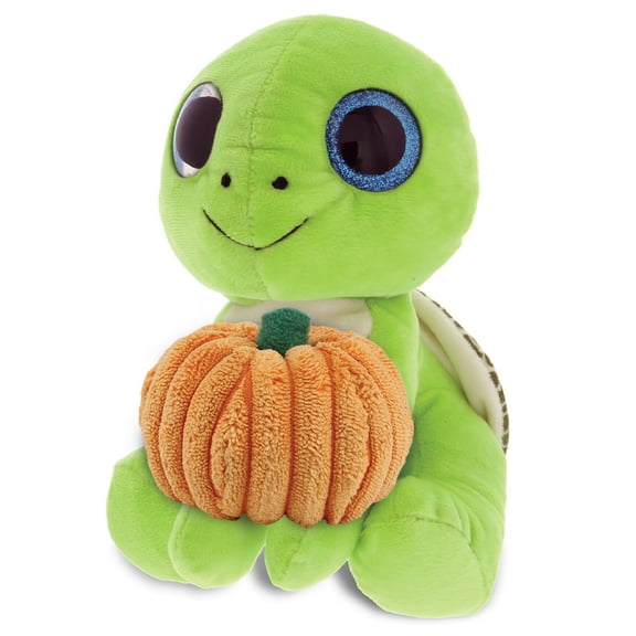 DolliBu Green Large Sea Turtle Stuffed Animal with Pumpkin Plush Decor - Sea Turtle Pumpkin Plush Animal for Fall, Halloween and Thanksgiving, Pumpkin Plush Toy for Baby, Kids, Adults - 6 Inches