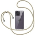 thumbnail image 2 of Clear Case for iPhone 14 Pro, iPhone 14 Pro Case with Adjustable Neck Lanyard Strap,Soft Slim TPU Shockproof Protective Cover for iPhone 14 Pro 6.1 inch-Khaki, 2 of 12