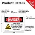 thumbnail image 2 of X-Ray In Use If You Are Pregnant OSHA Danger Aluminum Sign 10 Inch x 7 Inch - 5 Pack, 2 of 8