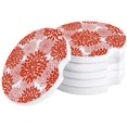 thumbnail image 1 of RYLABLUE Simple Dahlia Flower Pattern Set of 2 Car Coaster for Drinks, Absorbent Ceramic Stone Coasters Cup Mat with Cork Base for Home Kitchen Room Coffee Table Bar Decor, 1 of 5