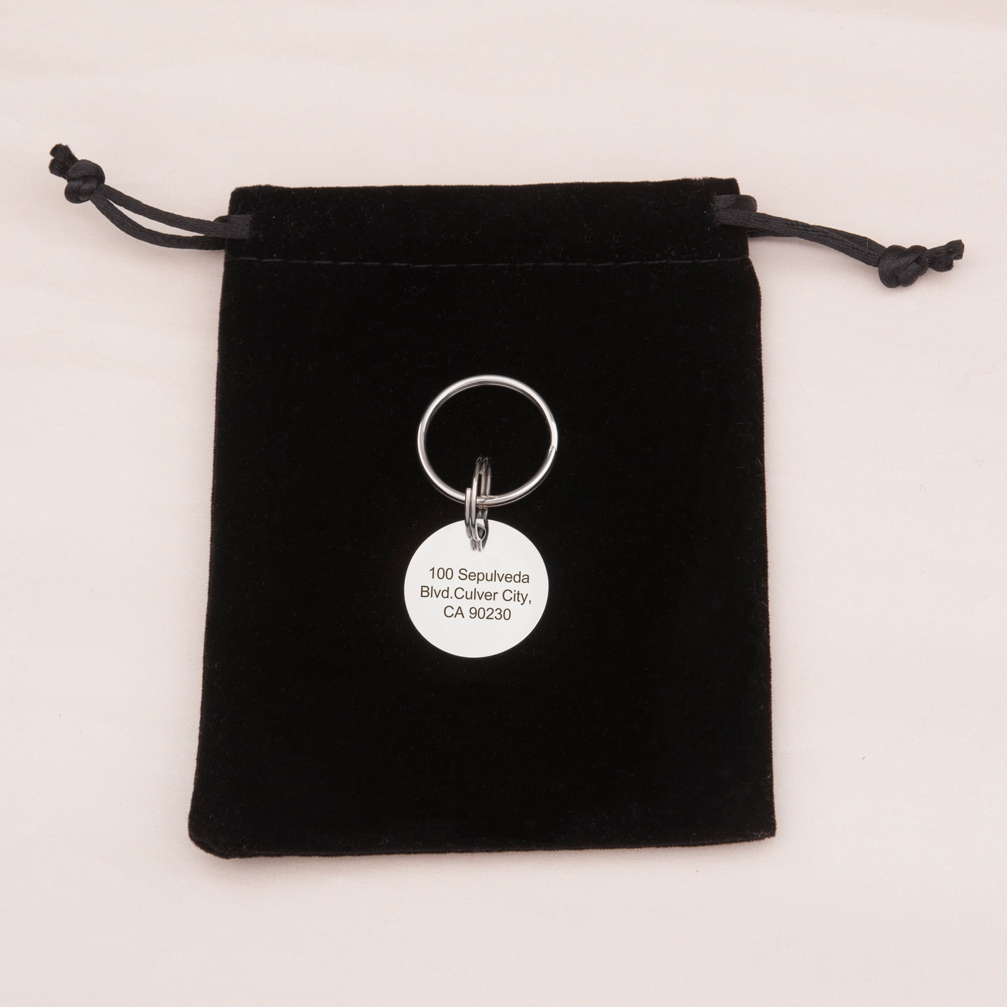 Anavia Metal Stainless Steel Round Name - Phone Number Birthday Holiday Christmas Engraved Dog Cat ID Tag, Silver