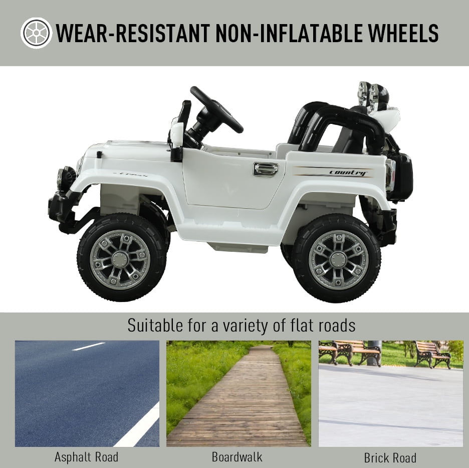 aosom 12v kids electric battery ride on toy off road car truck with remote control