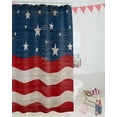 thumbnail image 3 of Independence Day Patriotic Stars Shower Curtain, Vintage American Flag Shower Curtain Set with Hooks, Summer Waterproof Fabric Shower Curtains for Bathroom Decor, 72x72 Inch Bath Curtain, 3 of 6
