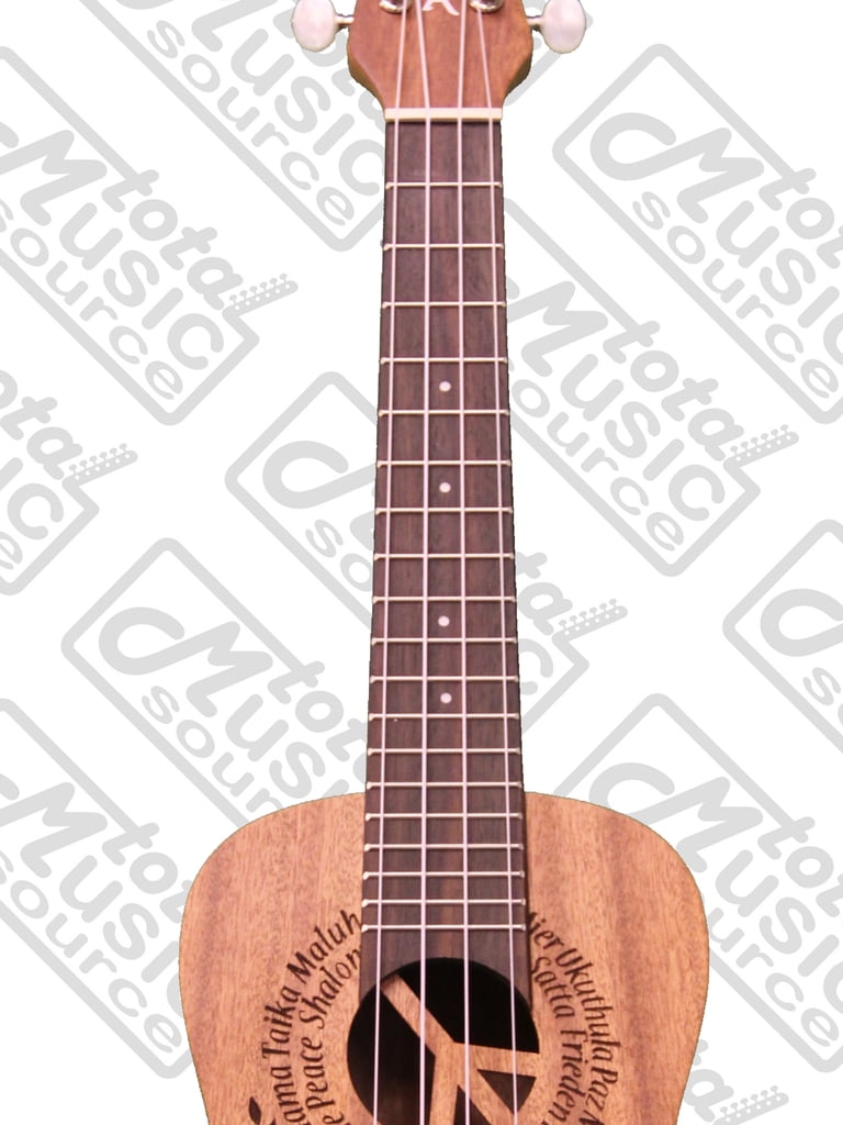 Luna Mahogany Series Maluhia Peace Acoustic-Electric Concert Ukulele W/Gigbag,Tuner,Strings & PC, UKE MALU EL COMP