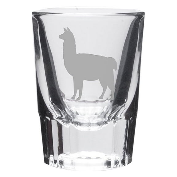 Llama Deep Etched Shot Glass