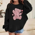 thumbnail image 2 of Hwmodou Toddler Girls Graphic Sweatshirts Kids Graphic Prints Sweatshirt Crewneck Long Sleeve Cute Drop Shoulder Pullover Tops Fashion Trendy Kids Street Sets,3-10Y, 2 of 4