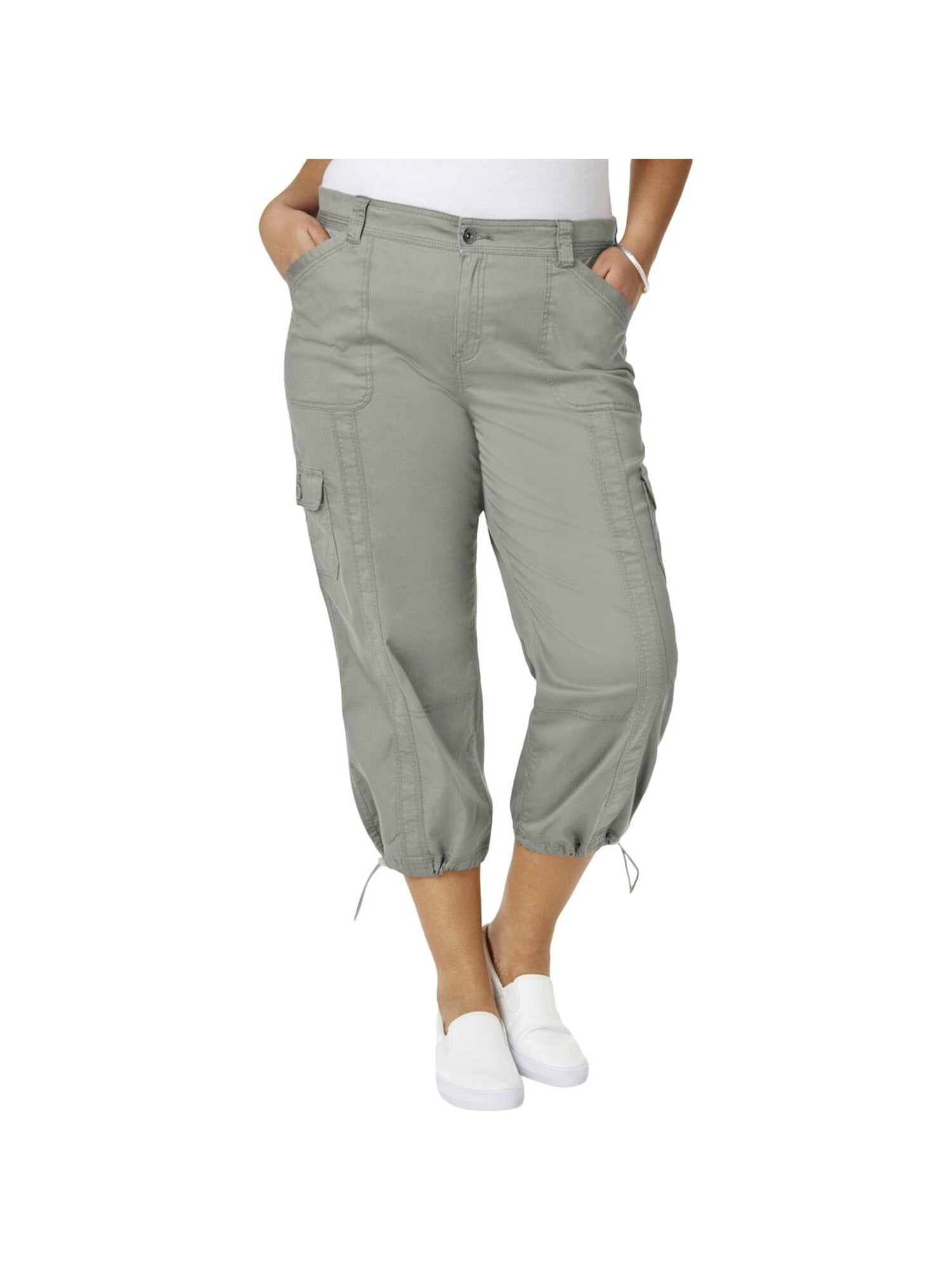 Style Co STYLE COMPANY Womens Gray Capri Pants Plus Size 24W 