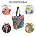 thumbnail image 7 of FORMRS Womens Canvas Tote Bag with Zipper Inner Pocket Shoulder Handbag, Christmas Themed Leaves, 7 of 7