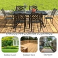 thumbnail image 7 of Boyel Living 72"x42" Outdoor Cast Aluminum Rectangle Dining Table, 28in Height Rectangular Balcony Table with 2.36" Umbrella Hole for Patio Furniture Garden Deck Backyard, 7 of 7