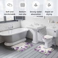 thumbnail image 6 of Purple Flower Bathroom Rugs Set Spring Vintage Floral Plant Retro Watercolor Farmhouse Non Slip Absorbent Bath Mats 3 Piece Set with Bathroom Rug, U-Shaped Floor Mat, Toilet Seat Cover Large Size, 6 of 9