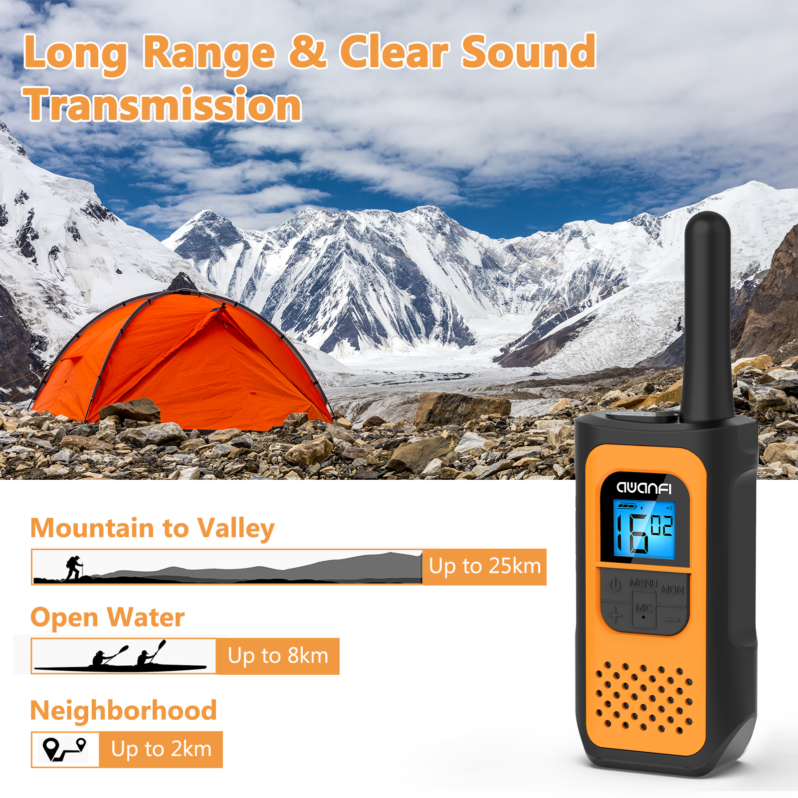 AWANFI Rechargeable Walkie Talkies 4-Pack photo 8