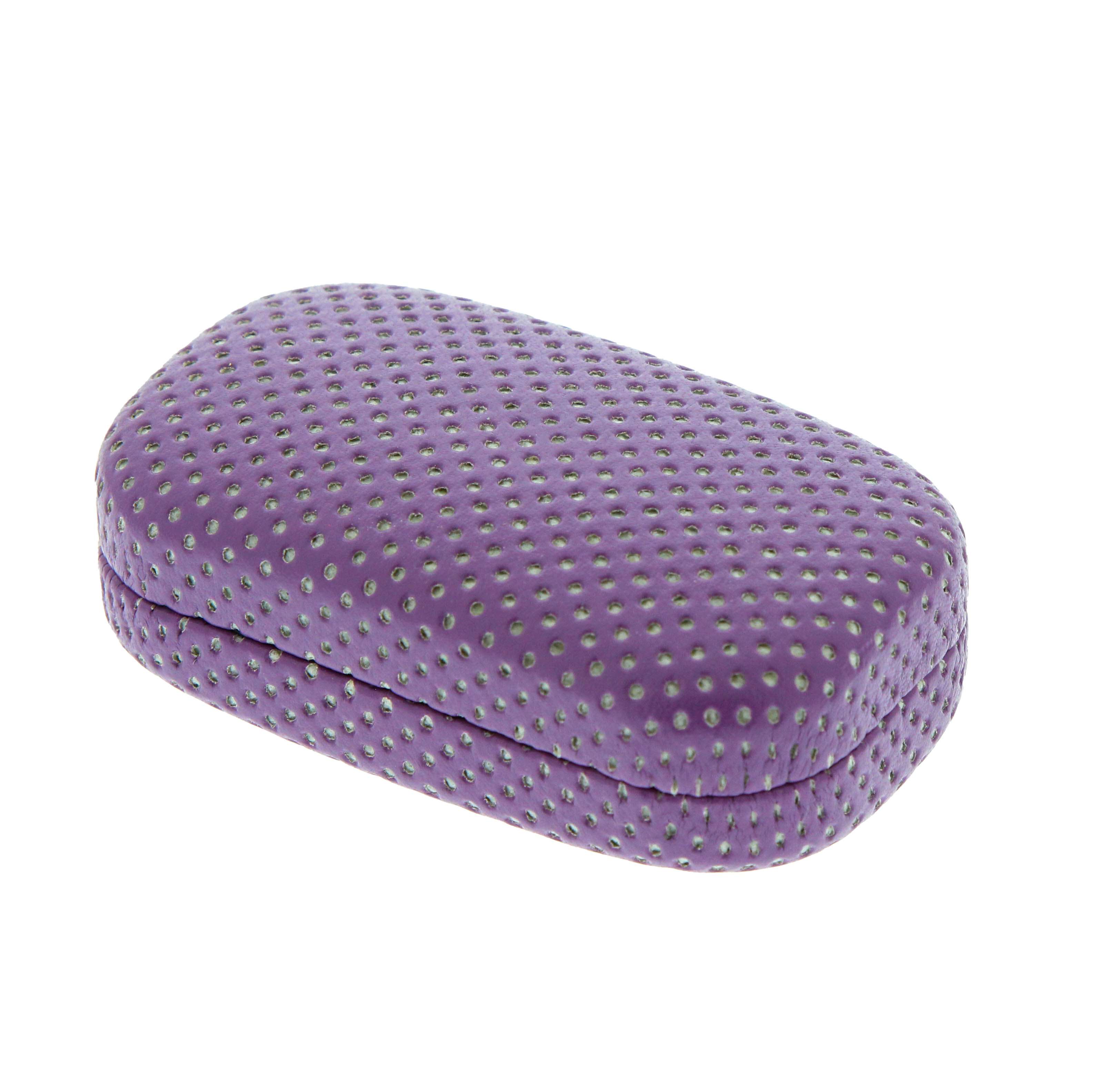 Hard Mod Purple And White Polka Dot With Interior Mirror Contact Lens