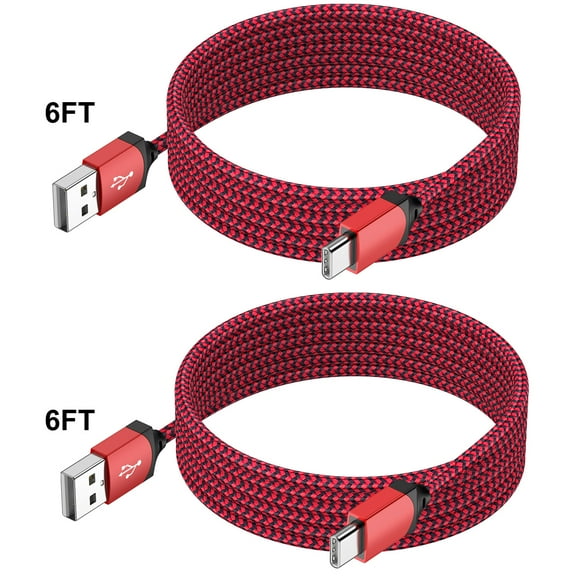 Usb C Cable,HopePow 2pcs 6ft Usb A to Usb C Cable Cord 3A Super Fast Charger Long Type C Charger Nylon Braided Type C USb Charging Cable Usb C for Samsung High Speed Android Phone Charger Type C