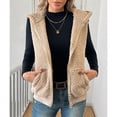 thumbnail image 2 of MLDRA Womens Jacket Vest Sherpa Fuzzy Fleece Cardigan Sleeveless with Zipper Pockets Gilet Outerwear, 2 of 7